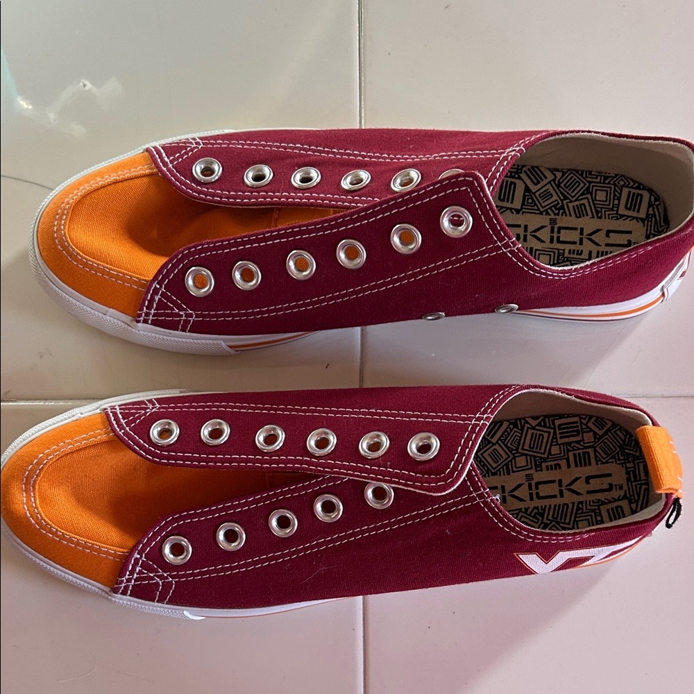 Red and Orange Low-Top Sneakers